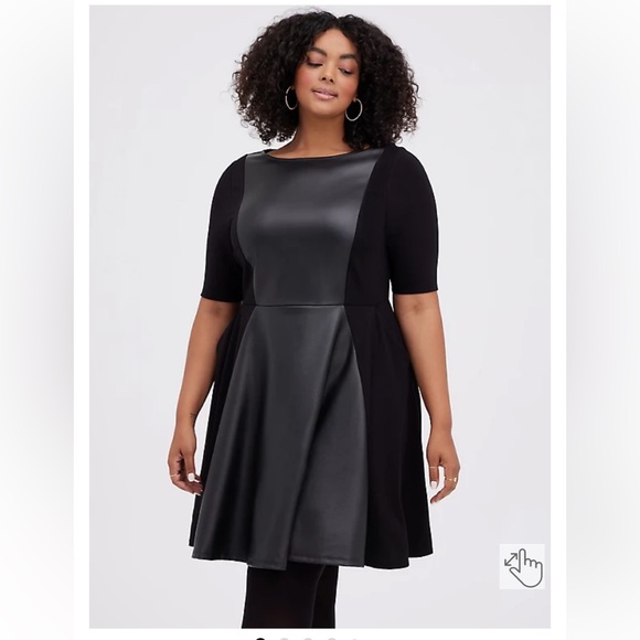 torrid Dresses & Skirts - Torrid Skater Dress - Luxe Ponte Coated Black Size 3X NWT